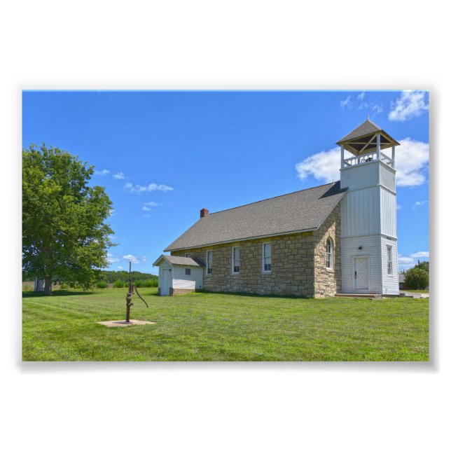 Historic Buck Creek School, Perry, Kansas Photo Print (Front)