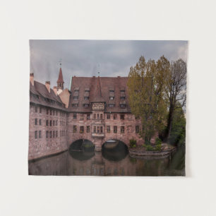 Historic building at sunset in Nuremberg, Germany Tapestry