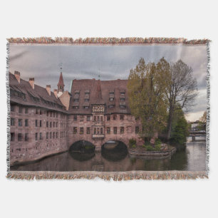 Historic building at sunset in Nuremberg, Germany Throw Blanket