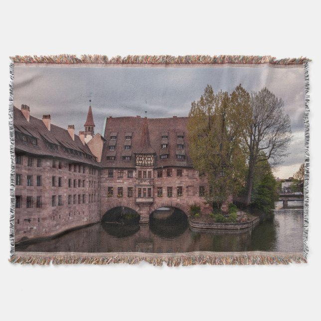 Historic building at sunset in Nuremberg, Germany Throw Blanket (Front)