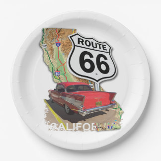 Historic California Route 66 Paper Plate
