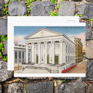 Historic Christ Church Savannah GA retro Postcard
