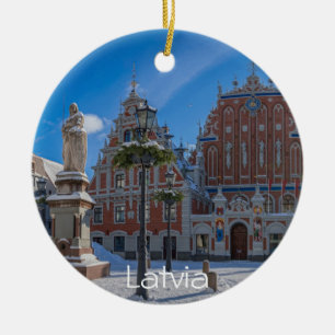 Historic city center in Riga, Latvia Ceramic Ornament
