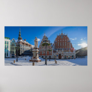 Historic city center in Riga, Latvia Poster