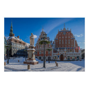 Historic city center in Riga, Latvia Poster