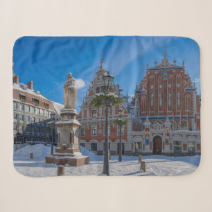 Historic city center in Riga, Latvia Sherpa Blanket