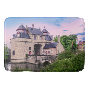 Historic city gate in Bruges Bath Mat