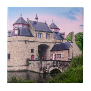 Historic city gate in Bruges Ceramic Tile