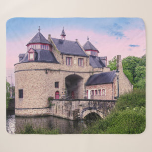 Historic city gate in Bruges Sherpa Blanket