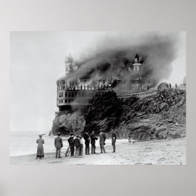 HISTORIC CLIFF HOUSE FIRE at POINT LOBOS 1907 Poster (Front)