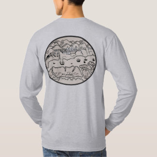 Historic Coastal Town, Mountains & Sailing Ships T-Shirt