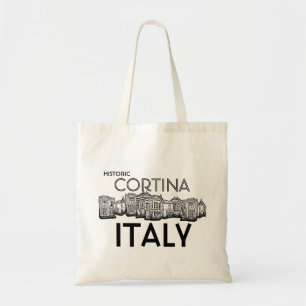 Historic Cortina Italy old buildings reusable bag