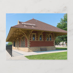 Historic Depot in Whitewater Postcard