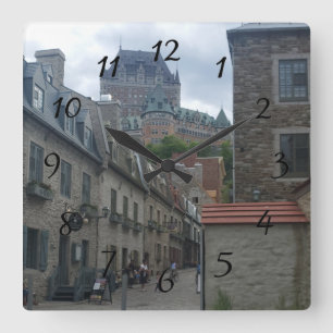 Historic District in Quebec city Square Wall Clock