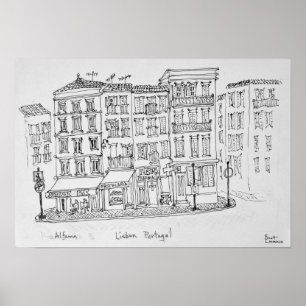 Historic District of Alfama   Lisbon, Portugal Poster