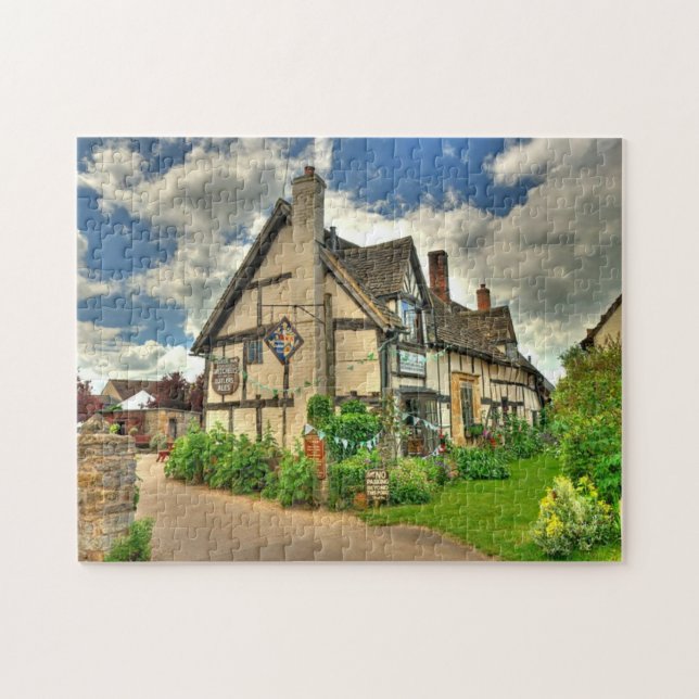 Historic English Country Public House Scene Jigsaw Puzzle (Horizontal)