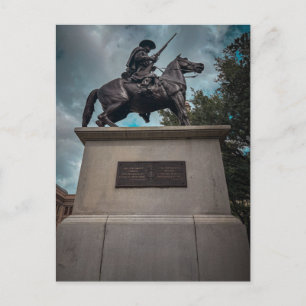 Historic Equestrian Soldier Statue Postcard
