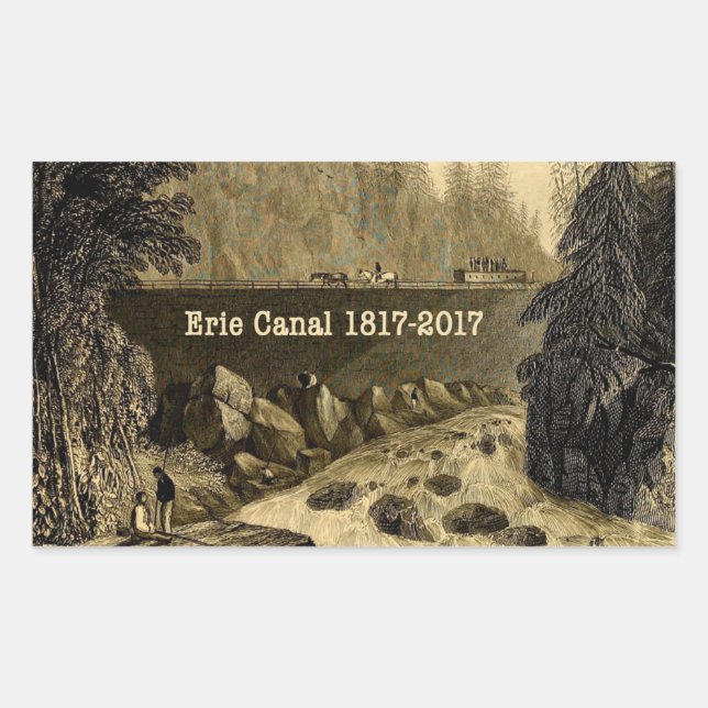 Historic Erie Canal Bicentennial Years Rectangular Sticker (Front)