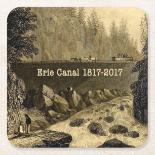 Historic Erie Canal Bicentennial Years Square Paper Coaster
