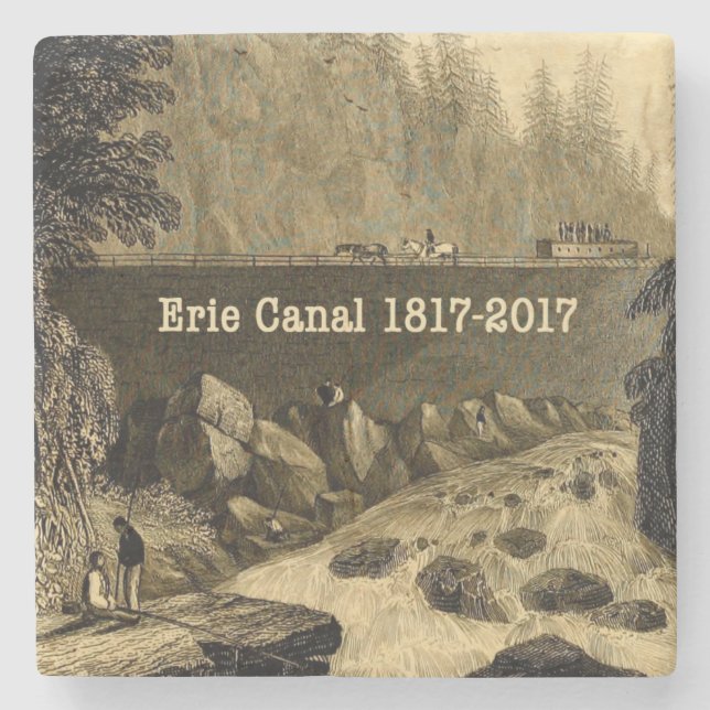 Historic Erie Canal Bicentennial Years Stone Coaster (Front)