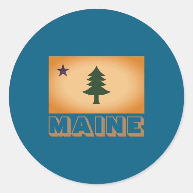 Historic Flag Of Maine 1901 1909 _1  Classic Round Sticker (Front)