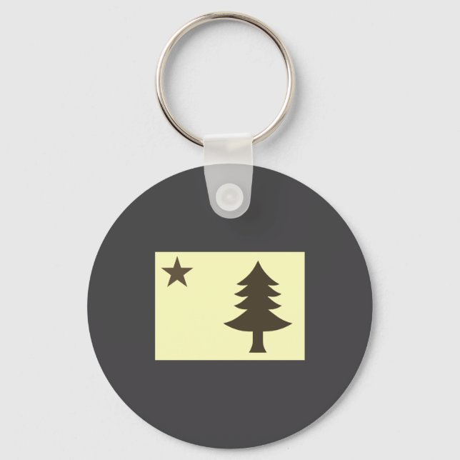 Historic Flag Of Maine 1901 1909  Key Ring (Front)