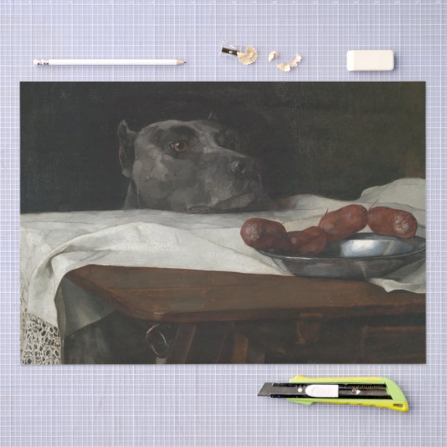 historic Great Dane Caesar Wilhelm Trübner  Tissue Paper (Craft)