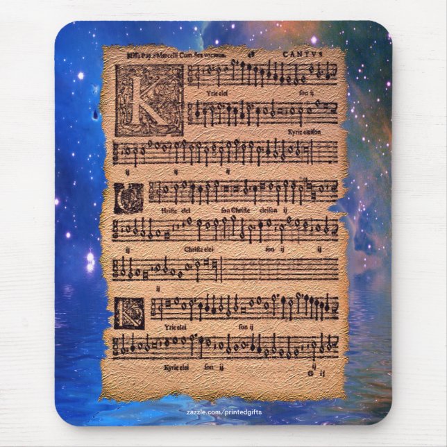 Historic Gregorian Chant Sheet Music Mousemat (Front)