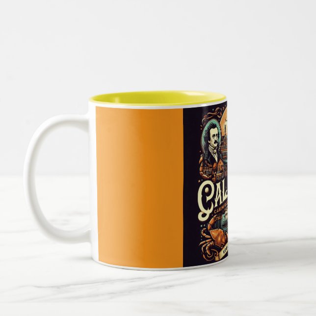 Historic Harbour, Hungry Hearts, & Haunting Tales  Two-Tone Coffee Mug (Left)