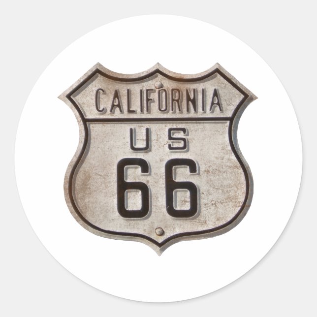 Historic Highway Road Sign Classic Round Sticker (Front)