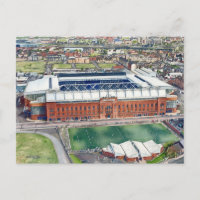 Historic Ibrox Stadium Glasgow Watercolour Art