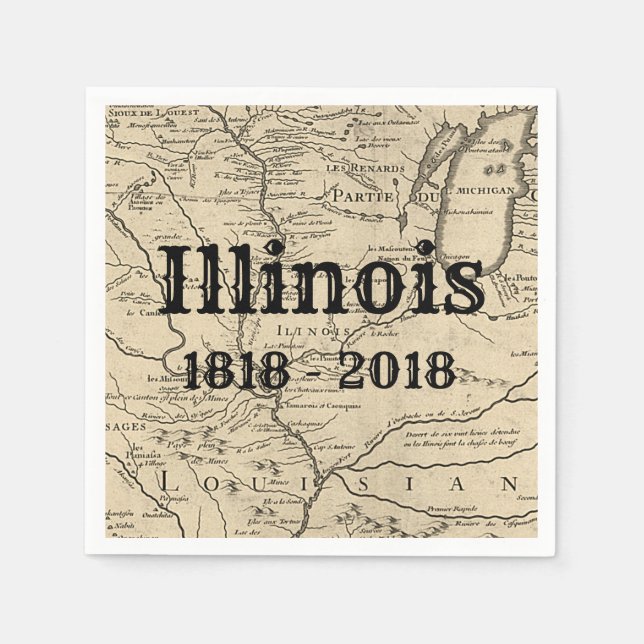 Historic Illinois Bicentennial Napkin (Front)