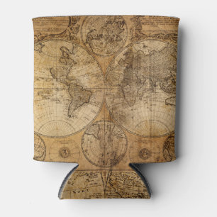 Historic Journey: 1746 World Map Can Cooler