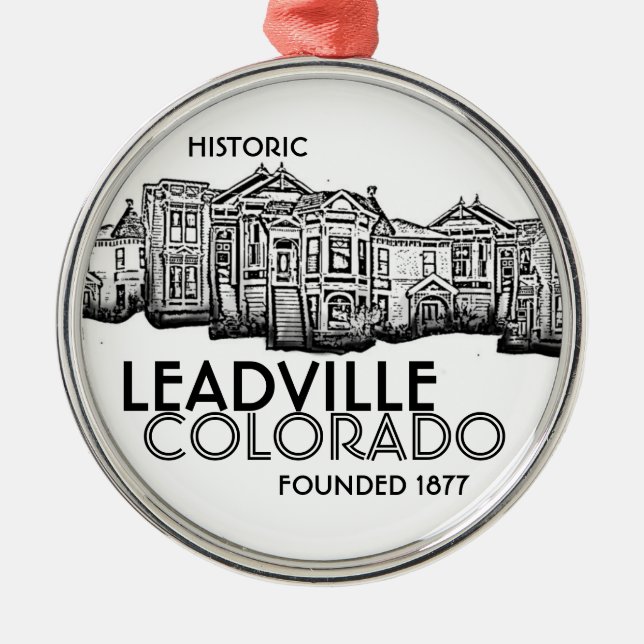 Historic Leadville Colorado old town ornament (Front)