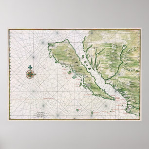 Historic Map of California as an Island Poster