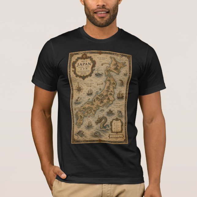 Historic Map of Japan  T-Shirt (Front)
