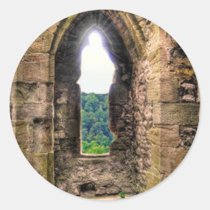 Historic Mediaeval Chepstow Castle Window Classic Round Sticker