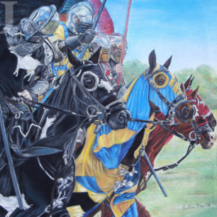 historic mediaeval knights jousting on horses jigsaw puzzle