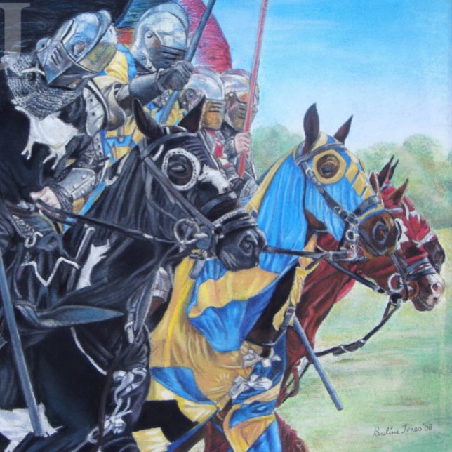 historic mediaeval knights jousting on horses jigsaw puzzle (Creator Uploaded)