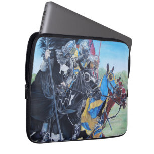 historic mediaeval knights jousting on horses laptop sleeve