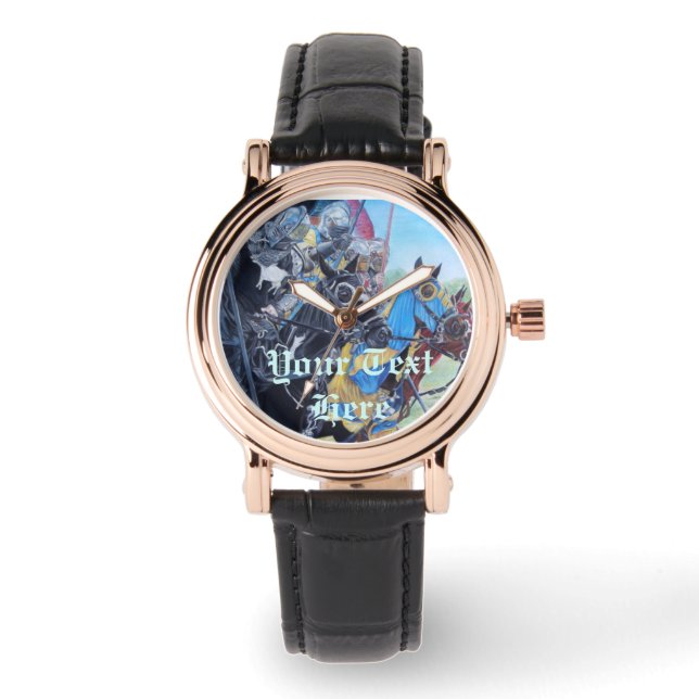 historic mediaeval knights jousting on horses watch (Front)