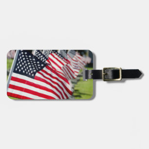 Historic military cemetery with US flags Luggage Tag