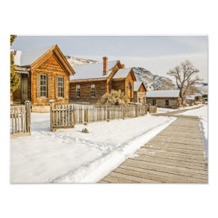 Historic Montana Ghost Town in Winter Photo Print