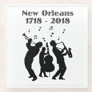 Historic New Orleans Tricentennial Glass Coaster