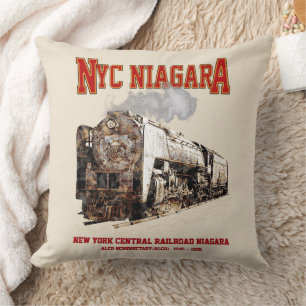 Historic NYC Niagara Train Steam Locomotive Cushion