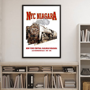 Historic NYC Niagara Train Steam Locomotive Poster
