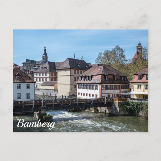 Historic old town and river in Bamberg, Germany Postcard (Front)