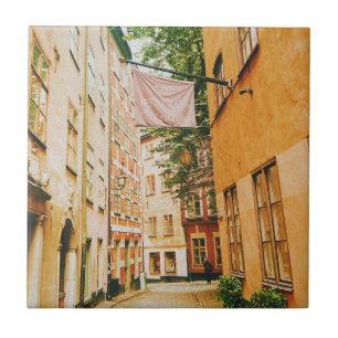 Historic old town, Gamla Stan, Stockholm, Sweden Ceramic Tile
