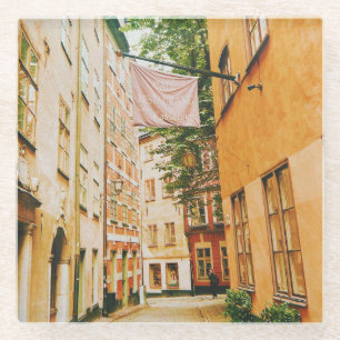 Historic old town, Gamla Stan, Stockholm, Sweden Glass Coaster