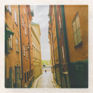 Historic old town, Gamla Stan, Stockholm, Sweden Glass Coaster